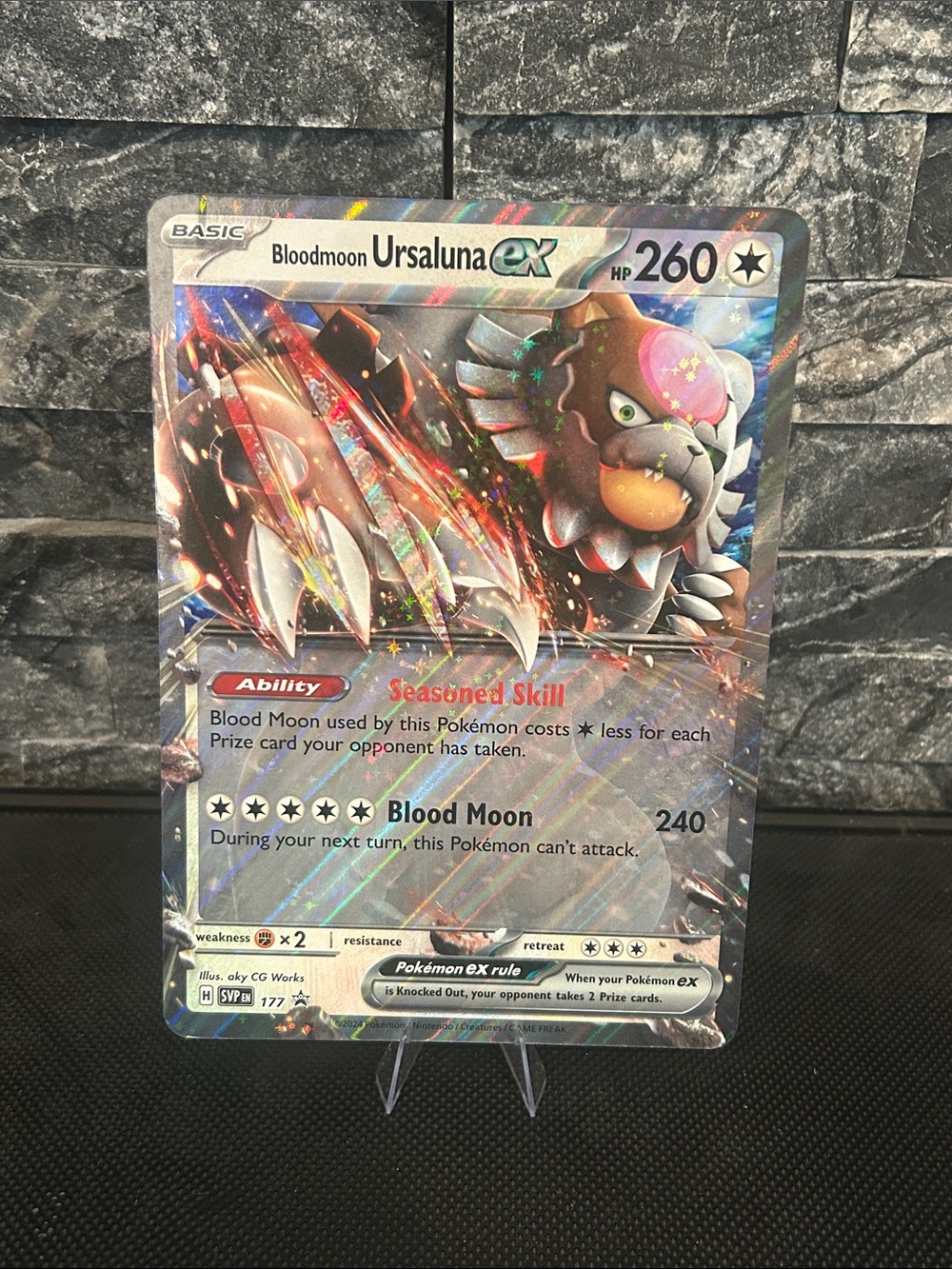 Pokemon Bloodmoon Ursaluna EX Holo #177 Black Star Promo JUMBO Card M/NM